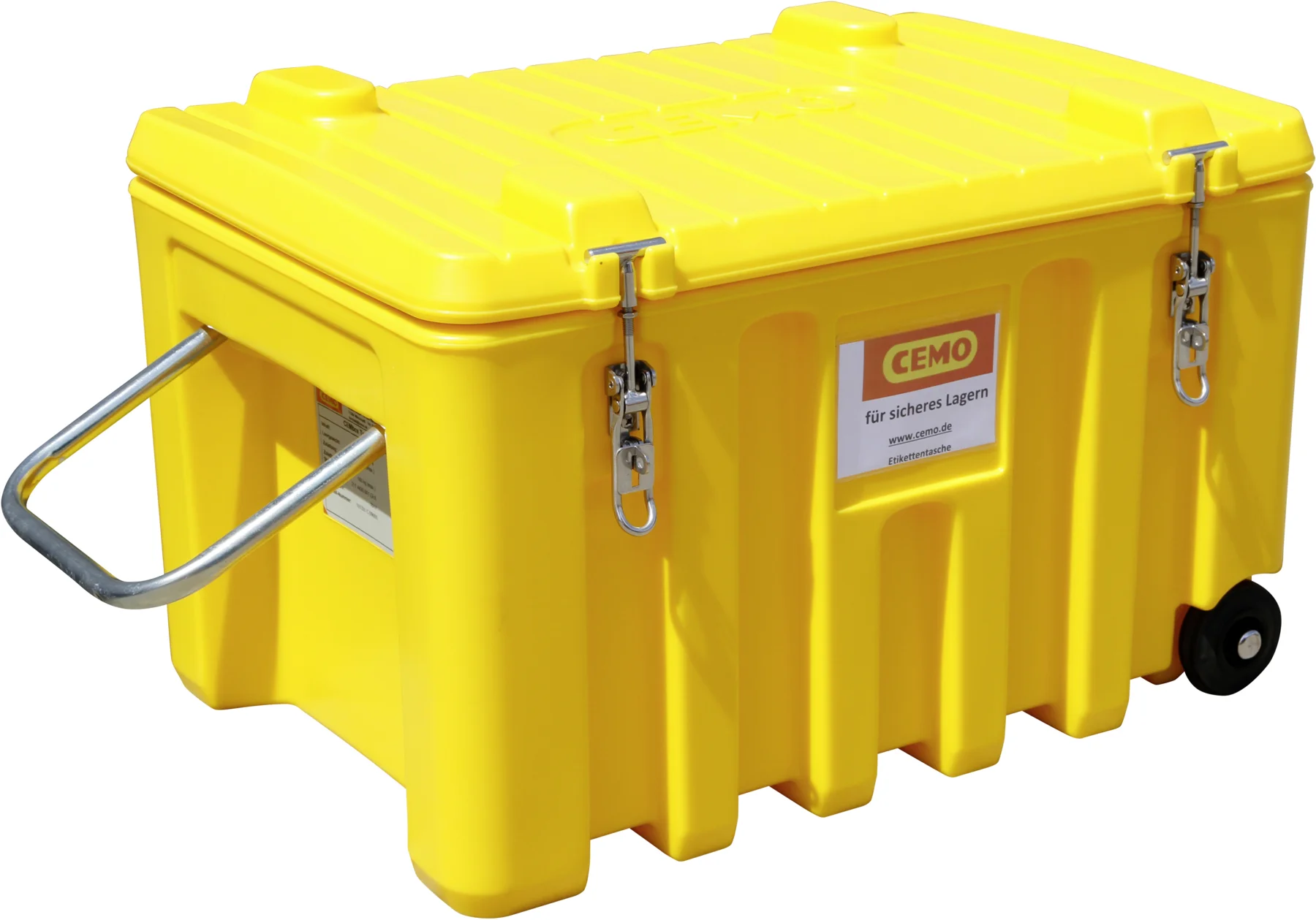 CEMO CEMbox trolley, 150 L, yellow, with lid, yellow
